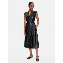 Boss Рокля от имитация на кожа Dujeta 50518473 Черен Regular Fit