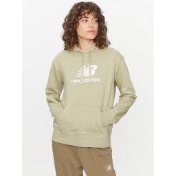 New Balance Суитшърт Essentials Stacked Logo Hoodie WT31533 Зелен Regular Fit