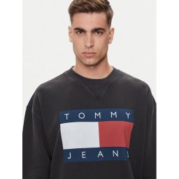 Tommy Jeans Суитшърт Big Flag DM0DM19222 Черен Relaxed Fit