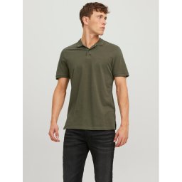 Jack&Jones Тениска с яка и копчета Basic 12136516 Зелен Slim Fit
