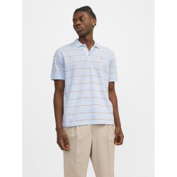 Jack&Jones Тениска с яка и копчета Bluwin 12170931 Светлосиньо Regular Fit