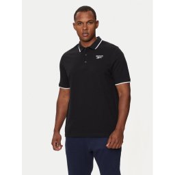 Reebok Тениска с яка и копчета Identity Small Logo Polo 100073035 Черен Regular Fit