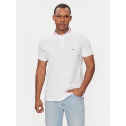 Tommy Hilfiger Тениска с яка и копчета Mao MW0MW34752 Бял Slim Fit
