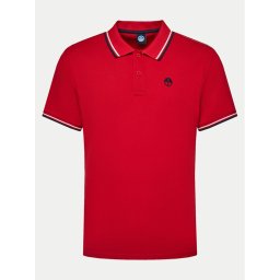 North Sails Тениска с яка и копчета 692455 Червен Regular Fit