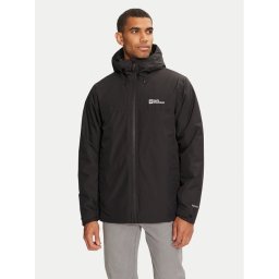 Jack Wolfskin Яке за дъжд Wisper Ins A61870 Черен Regular Fit