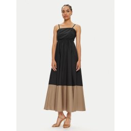 ViCOLO Лятна рокля TB2499 Черен Regular Fit