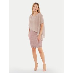 Swing Коктейлна рокля 77760410 Бежов Regular Fit