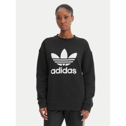 adidas Суитшърт Trefoil Crew FM3272 Черен Regular Fit