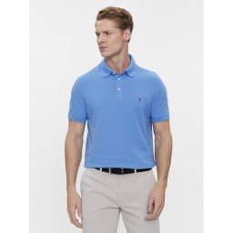 Tommy Hilfiger Тениска с яка и копчета 1985 MW0MW17771 Син Slim Fit