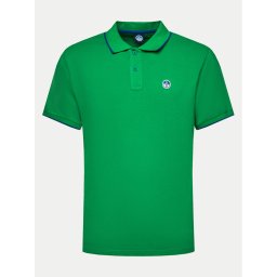 North Sails Тениска с яка и копчета 692452 Зелен Regular Fit