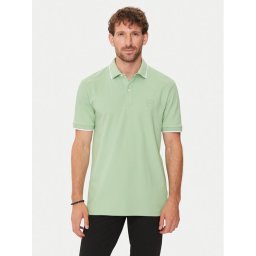 Boss Тениска с яка и копчета Passertip 50507699 Зелен Slim Fit