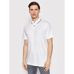Selected Homme Тениска с яка и копчета Leroy 16082844 Бял Regular Fit
