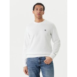 Calvin Klein Jeans Суитшърт Embroidered Logo J30J314536 Бял Regular Fit