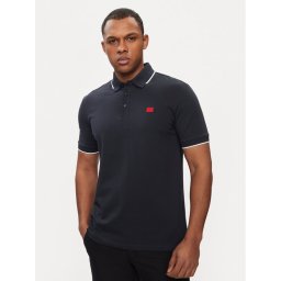 Hugo Тениска с яка и копчета Deresino232 50490775 Тъмносин Slim Fit