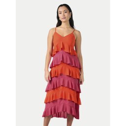 YAS Лятна рокля Clara 26032842 Оранжев Regular Fit