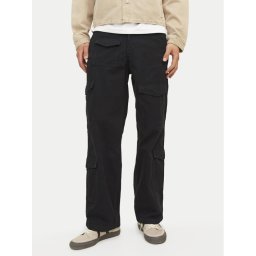 Jack & Jones Текстилни панталони Bill 12258307 Черен Relaxed Fit