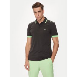 Boss Тениска с яка и копчета Paddy 1 50512995 Сив Regular Fit