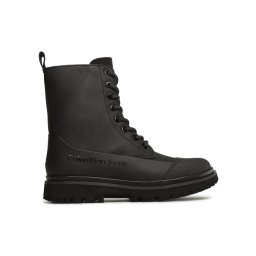 Calvin Klein Jeans Зимни обувки Chunky Combat Laceup Boot Rub YW0YW01066 Черен