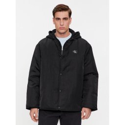 Calvin Klein Jeans Преходно яке Skater Hooded Jacket J30J325290 Черен Regular Fit