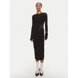 Patrizia Pepe Плетена рокля 8A1348 K195 K103 Черен Slim Fit