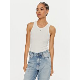 Calvin Klein топ Graphic K20K208065 Бял Slim Fit