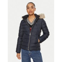 Tommy Jeans Пухено яке Basic DW0DW18312 Тъмносин Slim Fit