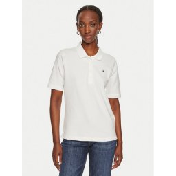 Tommy Hilfiger Тениска с яка и копчета 1985 WW0WW43224 Екрю Regular Fit