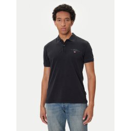 Napapijri Тениска с яка и копчета Elbas NP0A4GDL Черен Regular Fit