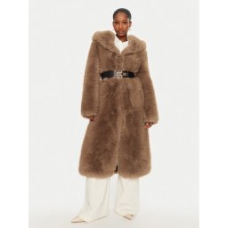 YES LONDON Кожено палто ECO/024 Кафяв Regular Fit