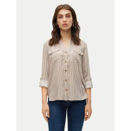Vero Moda Риза Bumpy 10275283 Бежов Regular Fit