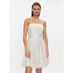 Rinascimento Коктейлна рокля CFC0117811003 Екрю A-Line Fit