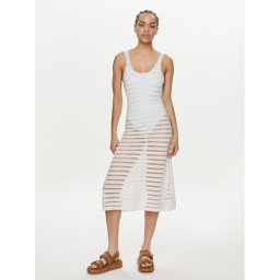 Calvin Klein Swimwear Плажна рокля KW0KW02464 Бял Regular Fit