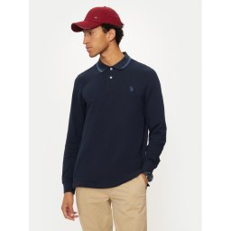 U.S. Polo Assn. Тениска с яка и копчета MUP2255 Тъмносин Regular Fit
