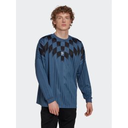adidas Тениска с дълъг ръкав Rekive Graphic HK7331 Син Loose Fit