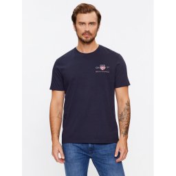 Gant Тишърт Reg Archive Shield Emb Ss 2067004 Тъмносин Regular Fit
