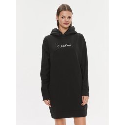 Calvin Klein Плетена рокля Hero Logo Hoodie Dress K20K206897 Черен Regular Fit