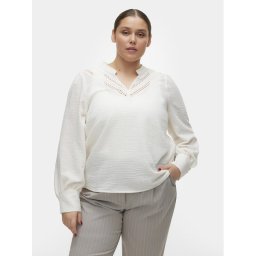 Vero Moda Curve Блуза Chris 10301893 Бял Regular Fit