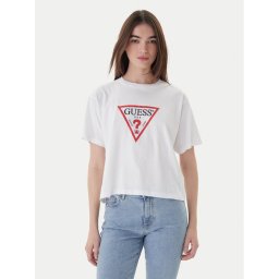 Guess Jeans Тишърт W4YI73 K8HM0 Бял Boxy Fit