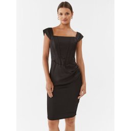 Rinascimento Коктейлна рокля CFC0115251003 Черен Slim Fit