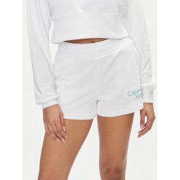 Calvin Klein Jeans Спортни шорти Stacked Institutional J20J223136 Бял Relaxed Fit
