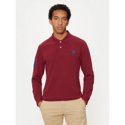 U.S. Polo Assn. Тениска с яка и копчета MUP1935 Червен Regular Fit