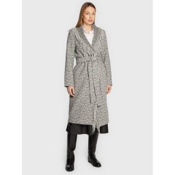TWINSET Вълнено палто 222TT2290 Сив Regular Fit