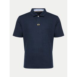 La Martina Тениска с яка и копчета YMP020 JS392 Тъмносин Regular Fit