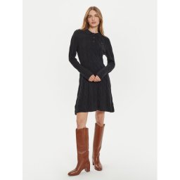 Tommy Hilfiger Плетена рокля WW0WW43085 Черен Regular Fit