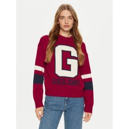 Guess Jeans Пуловер W4BR11 Z3HN2 Червен Regular Fit