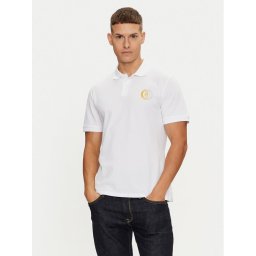 Just Cavalli Тениска с яка и копчета 76OAGG19 Бял Regular Fit