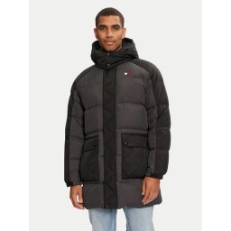 Tommy Jeans Пухено яке DM0DM19999 Черен Regular Fit