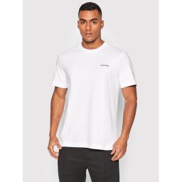 Calvin Klein Тишърт Micro Logo Interlock K10K109894 Бял Regular Fit