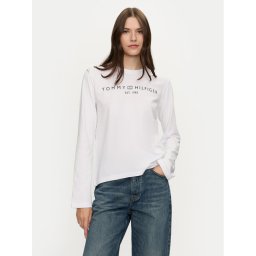 Tommy Hilfiger Блуза Logo WW0WW43620 Бял Regular Fit