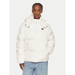 Tommy Jeans Пухено яке Alaska DW0DW18610 Бял Regular Fit